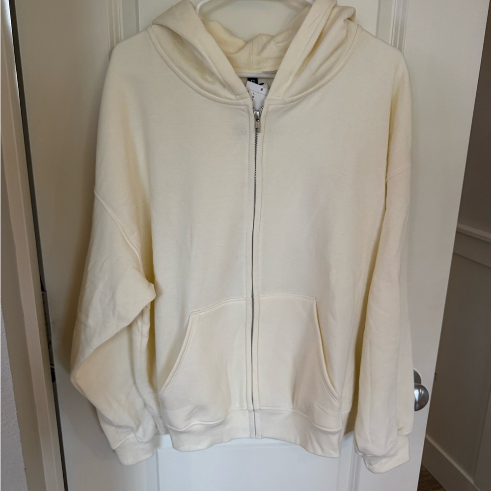 H&M Off-White Zip-Up Hoodie